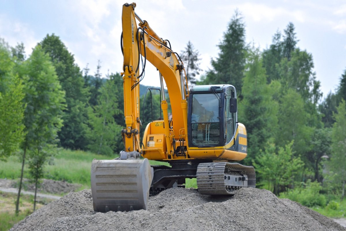 Land clearing and site preparation with heavy equipment